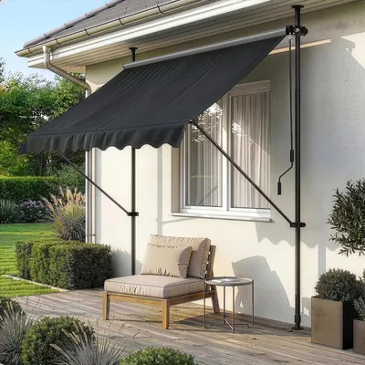Image de Store à pince 'Stem' structure en acier largeur 150 cm noir