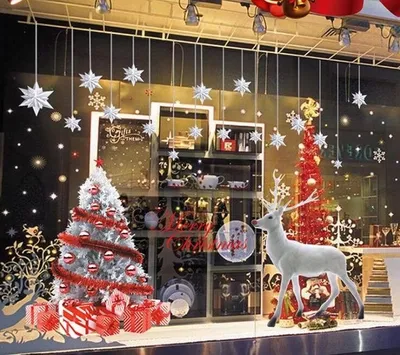 Produktbild von Fensterbilder Weihnachten Selbstklebend, Fensterbild Weihnachten Wiederverwendbar, Statisch Haftende Schneeflocken Winterdeko, Weihnachtsdeko Fensterbilder für Tür Schaufenster Vitrinen