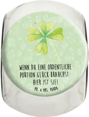 Produktbild von Mr. & Mrs. Panda gewürzglas Blume Kleeblatt XL 2000ml - Blattgrün - Geschenk, Teedose, Glücksbringer, Süßigkeitenglas, Glück, Motivation, Blumen, aufbewahrungsglas, Umzug