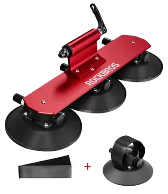 Produktbild von Fahrradträger fürs Auto XP1001RD - Dach-Fahrradträger - Für 2 Fahrräder - Aluminium - Saugnapfmontage - Schnelle Installation - Rot