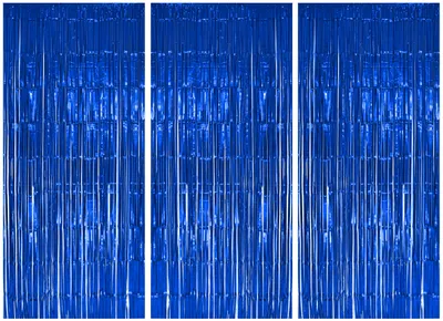 Produktbild von 3x Lametta Vorhang - blau - 91x244 cm