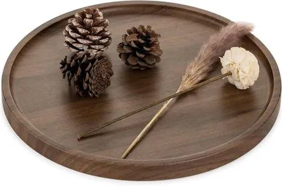 Immagine prodotto di Cassettiera rotonda in legno di noce, 30 cm, decorativa