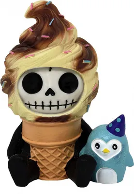 Produktbild von Kleine Ice Cream Furrybones Figur - Skelettfigur als Geschenkidee