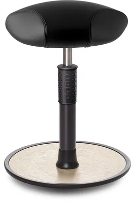 Produktbild von Sitz- Stehhocker Free Regular Triangel Boxmark Leder schwarz schwarz /creme.
