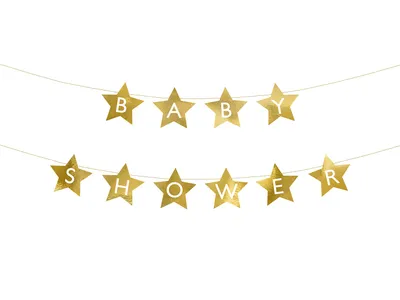 Zdjęcie produktu dla Baner Baby shower, 290x16.5 cm, złoty