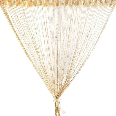 Productafbeelding van Slingervelg met parels - Glanzende ruimteverdeler en wanddecoratie - 100 x 200 cm - Champagnekleur
