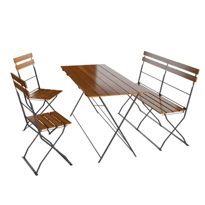 Produktbild von Biergarten Set Sitzgruppe Biergartengarnitur Biergartenmöbel Garten Bank Stuhl Tisch 120x70 4tlg.