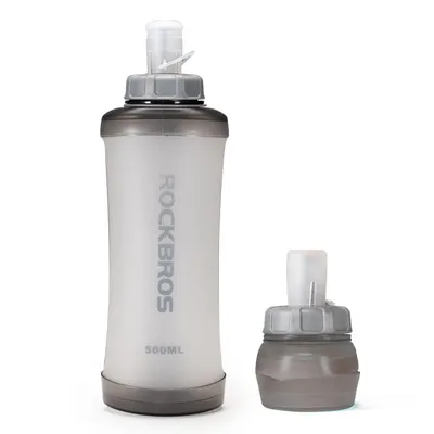 Produktbild von ROCKBROS Faltbare Trinkflasche Leicht 500ml Auslaufsicher Trinkbeutel BPA Frei Weiß