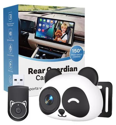 Produktbild von ZELURXX Baby Monitor Auto 1080P, 150° Weitwinkel, Infrarot-Nachtsicht, Wireless CarPlay, 5-GHz-WLAN, Rücksitzüberwachung, Panda