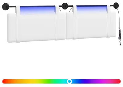 Image de Tête de lit suspendue VidaXL, tissu blanc