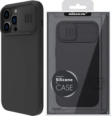 Immagine prodotto di Nillkin Camshield Silky Custodia in silicone Custodia per Iphone 14 Pro Max con copertura della fotocamera Nero