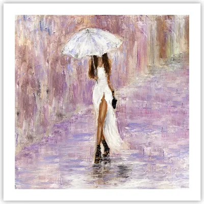 Produktbild von Poster - Poster ohne Rahmen - Frau Regenschirm - 60x60 cm - Wand Bild - Wanddeko - Wandbilder - Kunstposter - Wandposter - Bilder - Kunstdruck - Wanddekoration - Wandbild - P2XAC60x60-3822