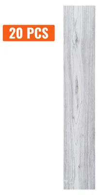 Zdjęcie produktu dla Samoprzylepne panele winylowe do podłóg SucceBuy, 91,4 x 15,2 cm, 20 sztuk, grubość 0,62 mm, łatwe w montażu – wystarczy odkleić i przykleić, imitacja jasnoszarego drewna, idealne do samodzielnego montażu w kuchni, jadalni, sypialni i łazience