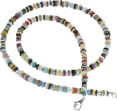 Produktbild von Multicolor Kette Collier Edelstein Achat 925 Silber Halskette Halsschmuck 48cm bunt