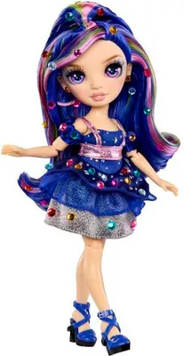 Image de Poupée Mannequin Rainbow High Be Dazzling, Genevieve Bleu, 28 cm, Avec Strass et Accessoires