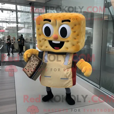 Imagen del producto de Disfraz REDBROKOLY de mascota Silver Grilled Cheese Sandwich vestido con un mono y bolsas de mensajero