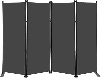 Imagen del producto de Divisorio de ambientes plegable de 4 paneles, 203x183 cm, pantalla divisoria, color gris