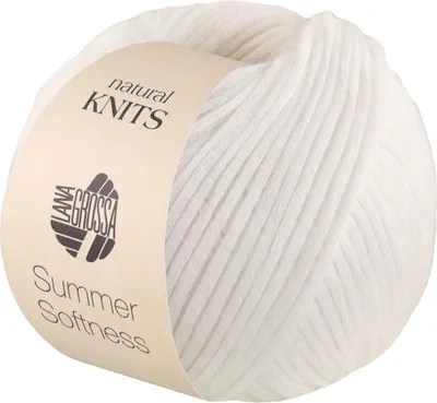 A ball of white yarn with a label.