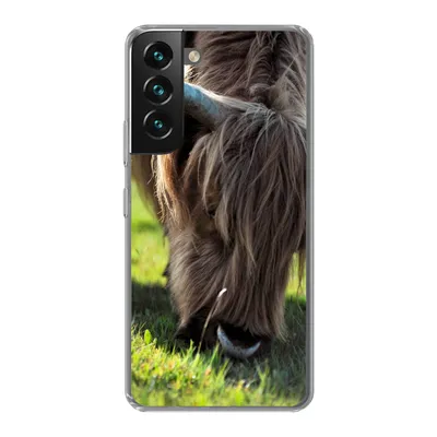 Produktbild von MuchoWow® Handyhülle Schutzhülle Hülle für Samsung Galaxy S22 Schottischer Highlander - Hörner - Sonne Silikon Softcase Handy Hülle - Mobiltelefonhülle