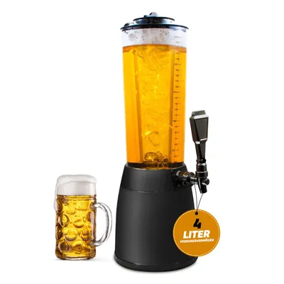 Produktbild von XXL Kult-Biertower 4 Liter Zapfanlage mit Kühlung & Zapfhahn – Die ultimative Getränkesäule für Partys