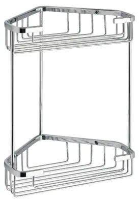 Immagine prodotto di Angoliera doccia 2 ripiani 20x15xH27 cm cromata in acciaio per bagno