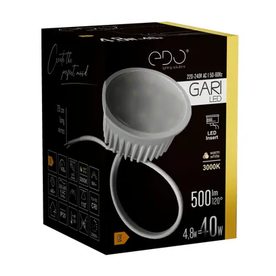 Obrázok produktu pre GARI LED INSERT 4,8W WW kazeta, 3000K teplá farba, 500lm, 220-240V EDO777639 EDO Solutions