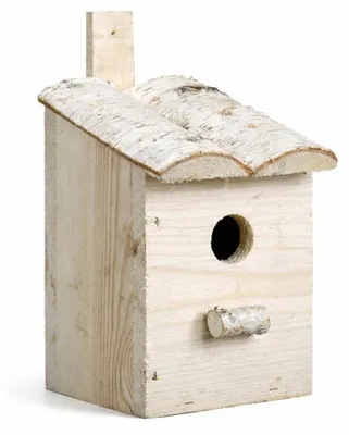 Image de Nichoir en bois pour oiseaux, fabriqué en bois de bouleau et de pin