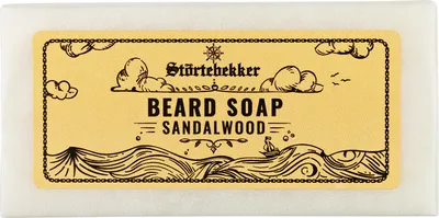 Produktbild von Störtebekker® Bartseife mit Sandelholz Duft - für die tägliche Bartpflege - Handgefertigte Seife für ergiebigen Schaum - Vegane Bartseife Herren - 80g