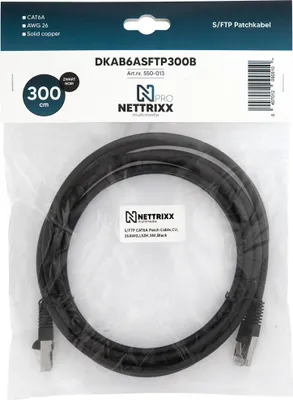 Obrázek produktu pro NETTRIXX - Kabelová páska CAT6A SFTP 300 cm schwarz - 550013