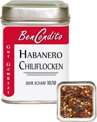 Produktbild von Habanero Chili geschrotet 40g Dose