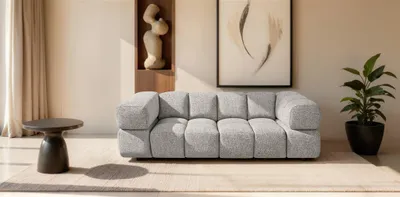 Produktbild von Sofa Designersofa BLANCHE 3-Sitzer in Stoff Puente Beige