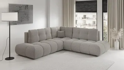 Produktbild von Masseno Ecksofa DUCA II R-S mit Schlaffunktion L-Form, Sofa mit Bettkasten, Wohnzimmersofa, Couch, Soffa, Bettsofa, Couchgarnitur- Grau, CURIO 83
