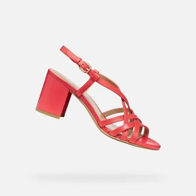 Produktbild von Geox Rote Damen-Sandalen mit Absatz, Virnilisa 65 S 38,5