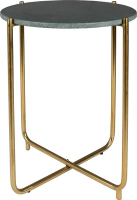 Produktbild von Housecraft Living Timpa Beistelltisch Rund 44 cm Marmor Grün/ Gold