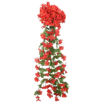 Zdjęcie produktu dla vidaXL Sztuczne girlandy kwiatowe 3 szt. Czerwony 85 cm