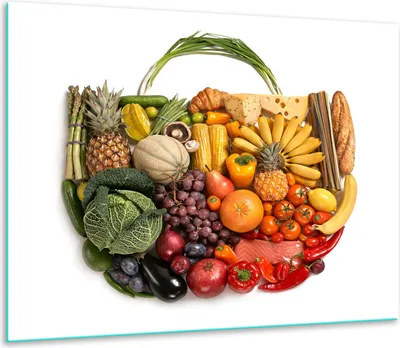 Obrázek produktu pro Kryt varné desky Skleněný kryt varné desky 60x52cm Zelenina
