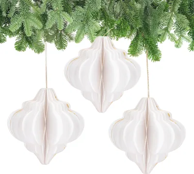 Produktbild von Weihnachtsdeko Ornamente zum Aufhängen Weiß 3er Set