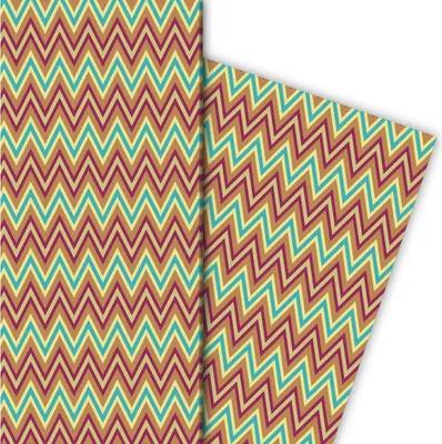 Produktbild von Edles Geschenkpapier mit ethno Zickzack, braun - G8357, 32 x 48cm