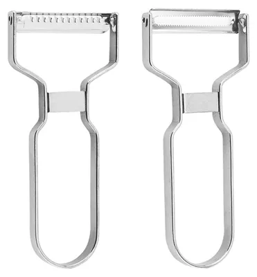 Schälmesser-Set 2 Stück, Edelstahl, 13 x 5,5 cm, silber