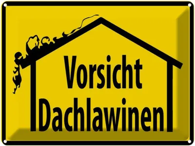 Produktbild von vianmo Blechschild 30x40 cm Vorsicht Dachlawinen Warnschild Hinweisschild Sicherheit