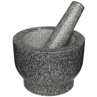 Produktbild von JUNG Maku Mörser mit Stößel Granit, Ø 9,5 cm, 2,9 kg, robust & langlebig, Steinmörser, Kräutermühle, 14 x 14 x 9,5 cm