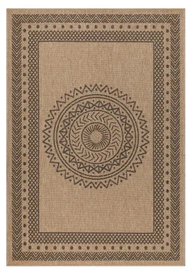 Image de Dhaka Shapl tapis extérieur/intérieur rectangle 120x170cm jute noir