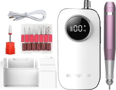 Produktbild von INF 45000 U/min Nagelbohrer Set - Elektrische Nagelfeile mit LCD Display Weiß
