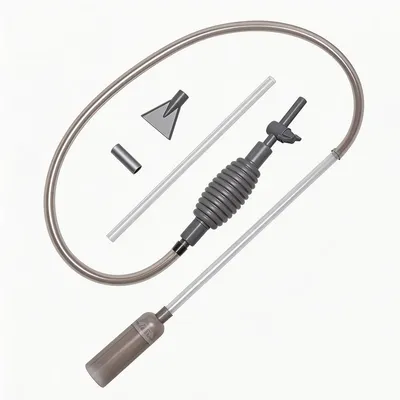 Produktbild von Aquariumreiniger Set 1,7 m, Mulmsauger mit Siphon, 3 Aufsätze, Durchflussregelung, für Kies Glas Algen, Wasserwechsel, einfach & effizient