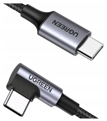 Immagine prodotto di Cavo da Usb-C a Usb-C, angolare Ugreen Us255, 3A, 60W, 0,5M (nero)