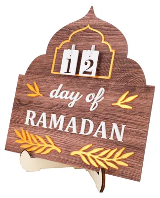 Ramadan Countdown-Kalender aus Holz mit Ständer und Zahlen