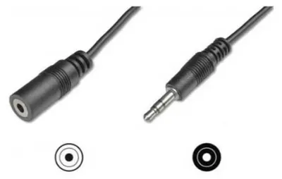 Obrázok produktu pre Digitus AK-510200-030-S, 3.5mm, Samec, 3.5mm, Samica, 2,5 m, Čierna