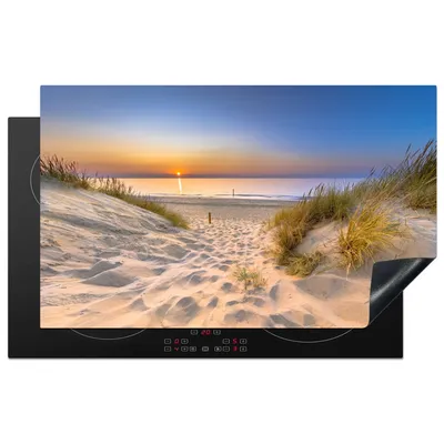 Obrázek produktu pro KitchenYeah® Krycí deska na sporák duna - západ slunce - horizont - pláž - tráva, 85x52cm, dekorace do kuchyně, keramická krycí deska na sporák, krycí deska na sporák