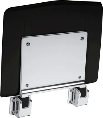 Produktbild von BELP Duschklappsitz Edelstahl Kunststoff Schwarz poliert 350x70x340 mm, 120 kg Traglast für Bad & WC >> zum Bohren