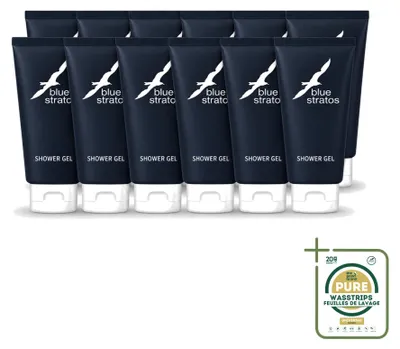 Zdjęcie produktu dla 12 sztuk żelu pod prysznic Blue Stratos - pojemność 200 ml - zestaw ekonomiczny
